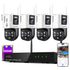 xmartO [2-in-1 CAMs 8-View WiFi 6 Mesh PTZ Security Camera System Outdoor Wireless, 4X Dual-Lens CAM, 16CH 4K Long Range WiFi6 Surveillance NVR Kit, 4MP PTZ Home CCTV Set w. 500GB HDD, No Monthly Fee