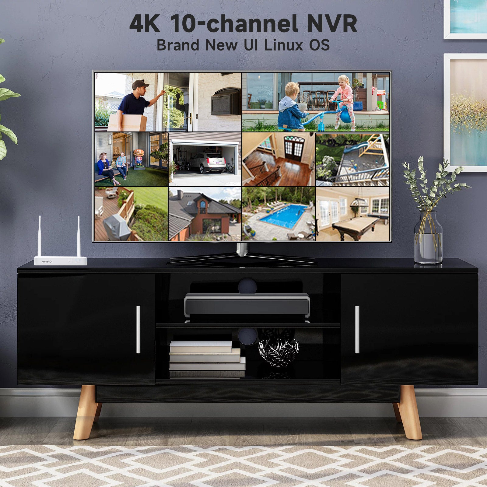 XMARTO 10-Channel 4K UHD Network Video Recorder DVR/ NVR with Dual WiF ...